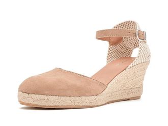 Barbour Elder Espadrille Wedge Womens Sandals Tan Suede : 10 M