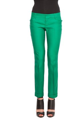 Dsquared2 Womens Silk And Wool Stretch Trousers - Dark Green - Size EU 36 (Womens)