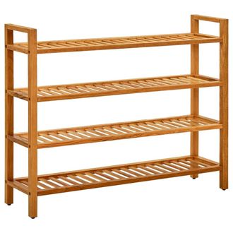 vidaXL Vidaxl - Zapatero Con 4 Estantes Madera Maciza De Roble 100x27x80 Cm