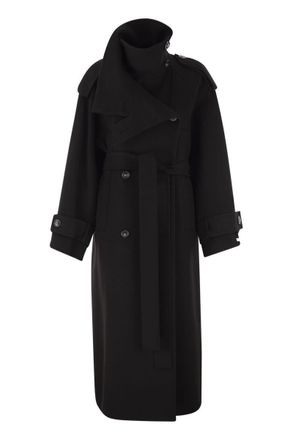 Sportmax Yole - Double Trench Coat In Pure Wool
