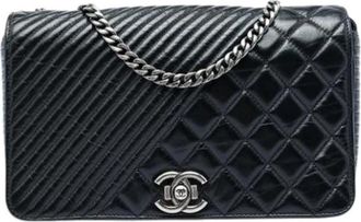 Chanel Pre-owned Vintage Quilted Shoulder Bag - Dames - Vintage Schoudertas - Zwart - ONE Size - Leer - Vintage