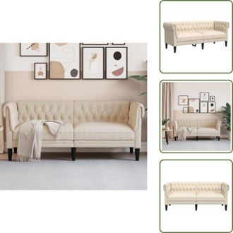 vidaXL The Living Store Divano Chesterfield a 2 Posti in Lino - Divano in lino