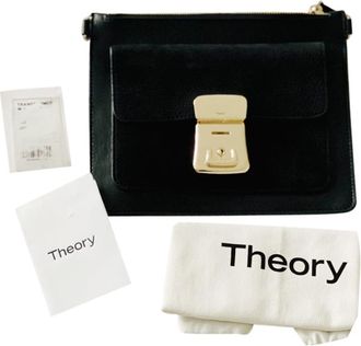 Theory Black Small Leather Clutch