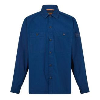HUGO BOSS Overshirt met tonvormige kraag en lange mouwen voor heren (Blauw)
