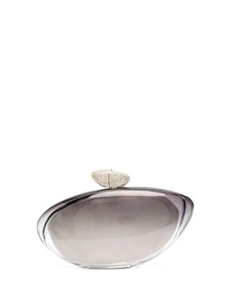 Benedetta Bruzziches Clutch verfraaid met kristallen - Grijs