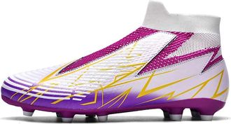Generic Mens Football Boots with Traction Breathable Mesh Durable Studs Ideal for Players and Training(Purple,7 UK)