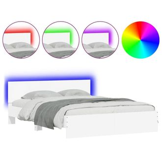 Berkfield Home Bed Frame with LED without Mattress White 160x200 cm