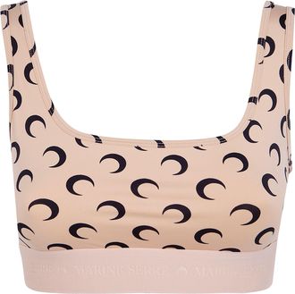 Marine Serre Moon Printed Jersey Sports Bra