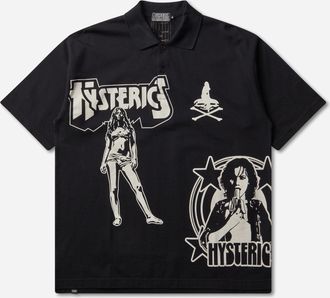 Hysteric Glamour Men s Metal Guid Polo Shirt Black