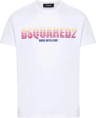 Dsquared2 DSquared2 Unisex volwassen Made With Love Logo Cool Fit T-shirt (Wit)