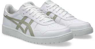 Asics Sneaker ASICS JAPAN S, Damen, Gr. 37,5, weiss (wei&szlig;, dried leaf gr&uuml;n), Synthetik, Schuhe Sneaker