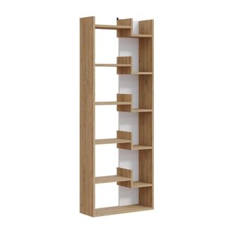 Calicosy Librer&iacute;a de 5 estantes H162,4 cm - Efecto Roble y Blanco