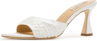 Badgley Mischka Winika Womens Sandals White Satin : 6.5 M, Leather/Satin