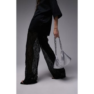 Topshop Slouchy Mesh Shoulder Bag in Silver at Nordstrom