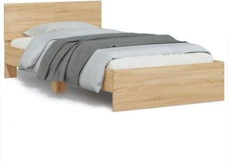 vidaXL Giroletto con Testiera e led Rovere Sonoma 100x200 cm - Vidaxl