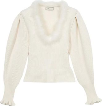 Blumarine Truien & Vesten, Dames, Wit, S, V-hals Trui