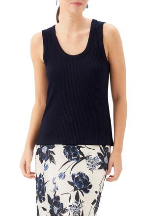 Karen Kane Scoop Neck Rib Tank in Navy at Nordstrom, Size X-Large