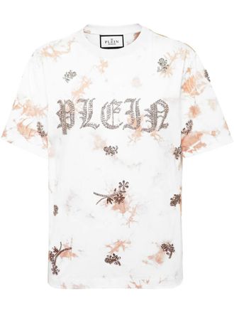 Philipp Plein Tie-Dye Flowers T-Shirt - women - Cotton - S - White