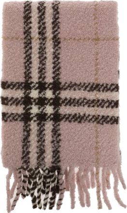 Burberry Wide Check Wool Scarf - unisex - Wintersjaals - Roze - ONE Size - Wol - Accessoires