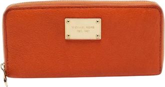 Michael Kors Tweedehands leren portemonnees - Dames - Vintage Accessoires - Oranje - ONE Size - Tweed - Vintage
