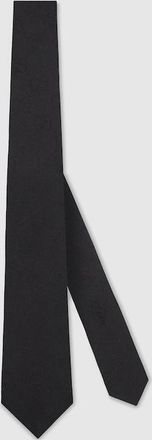 Gucci GG Silk Cotton Tie, Black, Fabric