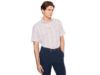 Black Clover Raspberry Smash Polo Mens Clothing White/Pink/ : 2XL, Polyester/Spandex