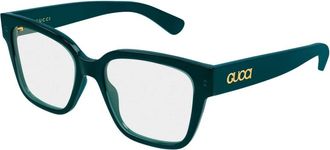 Gucci Rechthoekige Bril - Dames - Brillen - Groen - 53 MM - Accessoires