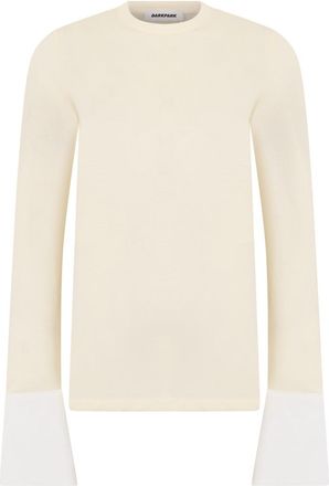 Darkpark Off White Round Neck Top