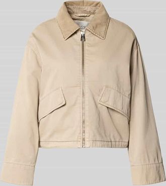 Marc O'Polo Oversized Bomberjacke aus reiner Baumwolle in Beige, Gr&ouml;&szlig;e 34