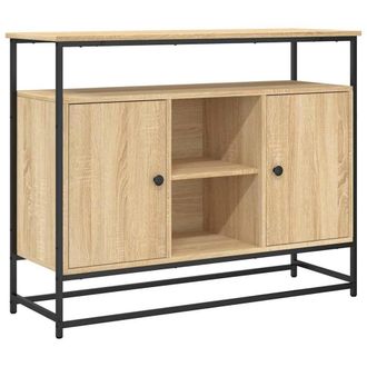 Berkfield Home Sideboard Sonoma Oak 100x35x80 cm Engineered Wood in Light Brown | Size: 100 x 35 x 80 cm