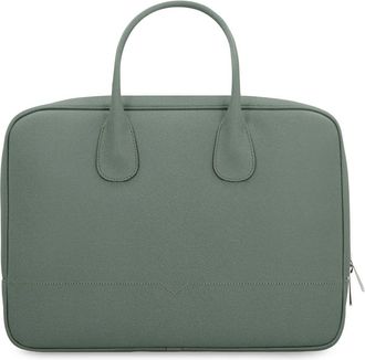 Valextra My Logo leren aktetas - Heren - Laptoptassen - Groen - ONE Size - Leer - Tassen