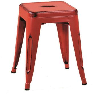Vacchetti Sgabello ferro bristol rosso cm 39x39h45