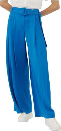 Silvian Heach Wijde Pijpen High Waist Broek - Dames - Wijde Broeken - Blauw - S - Broeken