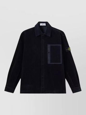 Stone Island jacket chest pocket corduroy texture long sleeves