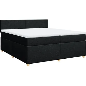 vidaXL Vidaxl - Cama Box Spring Con Colch&oacute;n Tela Negro 200x200 Cm