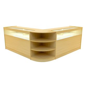 MonsterShop Theseus LED Shop Counter Set LM60 & 2 x B1500 - Maple in Beige