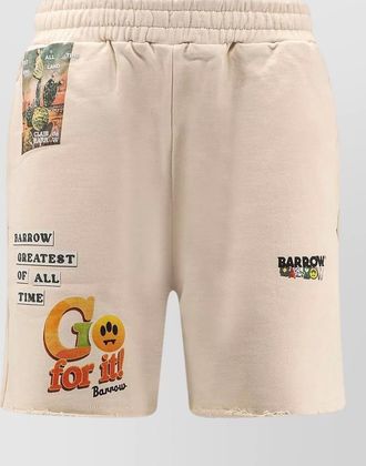 Barrow cotton shorts elastic waistband iconic print