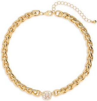 Nordstrom Rack Cubic Zirconia Statement Collar Necklace. in Clear- Gold at Nordstrom Rack