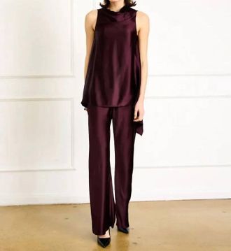 Line & Dot Petrea Wide Leg Pants In Aubergine