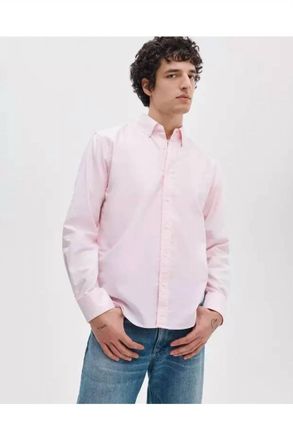 Rag & Bone Classic Oxford Shirt In Light Pink Stripe