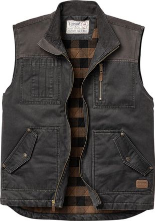 Legendary Whitetails mens Tough as Buck Vest for Men, Work Flannel Lined Hunting Outerwear, Casual Western Insulated Zip Up, Black, Medium