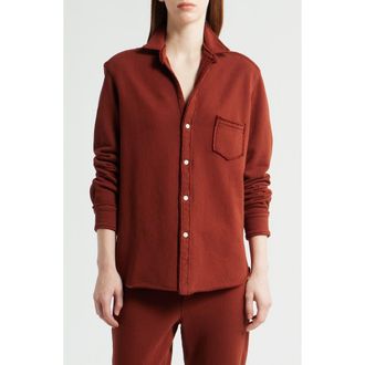 Frank & Eileen Eileen Relaxed Terry Button-Up Shirt in Redwood at Nordstrom Rack, Size X-Small