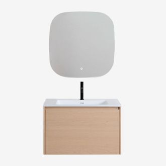Sklum Conjunto De Mueble De Ba&ntilde;o En Madera Con Lavabo Integrado Jacob Sklum