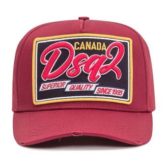 Dsquared2 Caps, male, Red, Size: ONE SIZE Logo Patch Baseball Cap