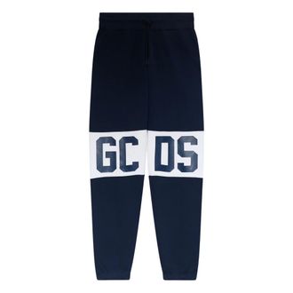 GCDS Gcds, Broeken, Heren, Blauw, S, Katoen, Band Logo Trainingsbroeken