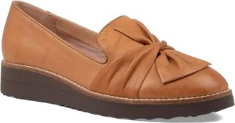 Django & Juliette Womens Oclem Leather Flat Shoes In Dark Tan Leather