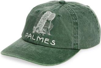 Palmes Tower Embroidered Adjustable Twill Baseball Cap in Green at Nordstrom