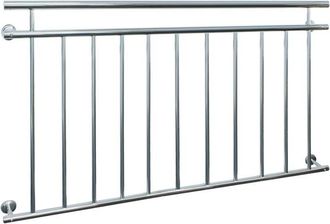 ECD Germany Ecd Germany - Ringhiera Balcone Francese 156 x 90 cm con 11 Barre Lucido in Acciaio Inox Supporto Protezione per Finestre Griglia Parapetto Balaustra