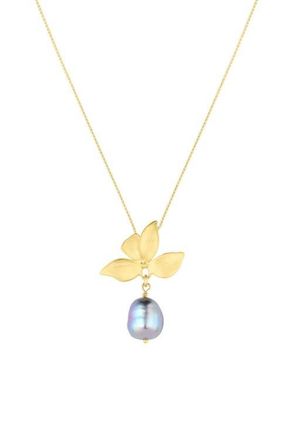 Set & Stones Maeve Pearl Necklace in Gold /Peacock at Nordstrom, Size 18