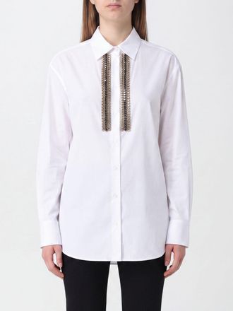 Pinko Camicia in cotone con strass e perline applicate